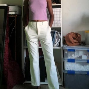 Uniqlo White pinstripe pants